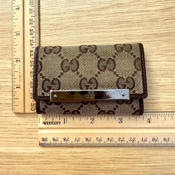 Vintage Gucci GG Canvas and Faux Leather Key Holder Wallet Serial Code Pamphlet - Picture 16 of 17